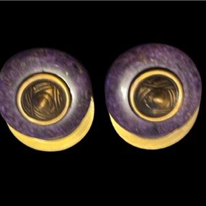Vintage Purple and Gold Clip-On Earrings